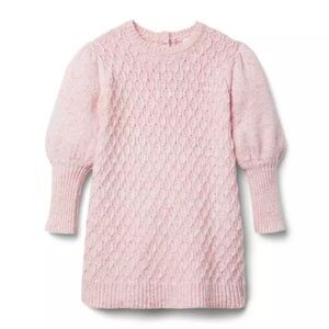 Janie and Jack Puff Sleeve Pink Marled Sweater Dress